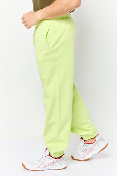 Esprit Men Regular Fit Brand Logo Sweatpants, Lime Green