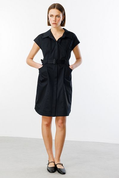 Ekol Belted Bag Pocket Dress -5078