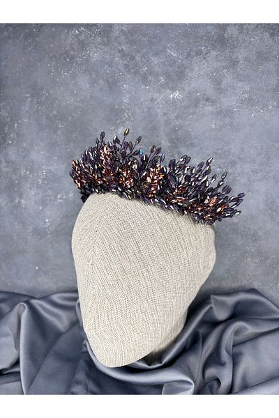 Hayalperest boncuk Elisa Design Beaded Bridal Henna Crown Hair Accessory