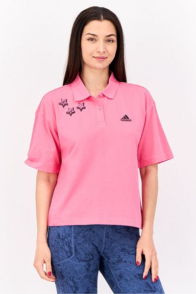 adidas Women Sportswear Fit Short Sleeve Outdoor Polo Shirts, Pink