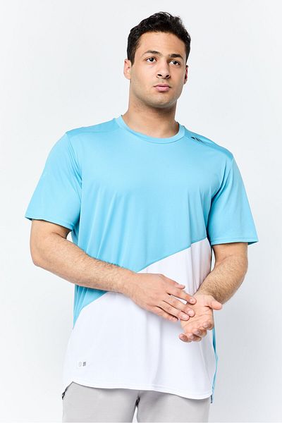 adidas Men Sportswear Fit Short Sleeves Running T-Shirt, Blue