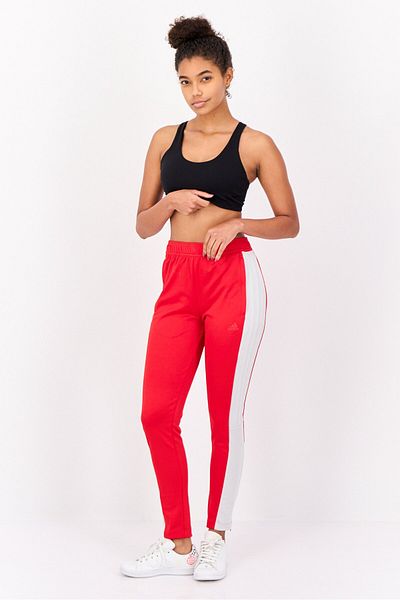 adidas Women Sportswear Fit Drawstring Training Track Pants, Red