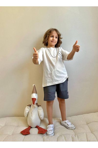 MİO Set tricouri și pantaloni scurți din bumbac pentru băieți - stil sport de vară