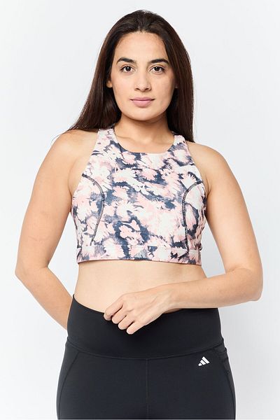 adidas Women Allover Print Padded Run Ms Sports Bra, Multicolor