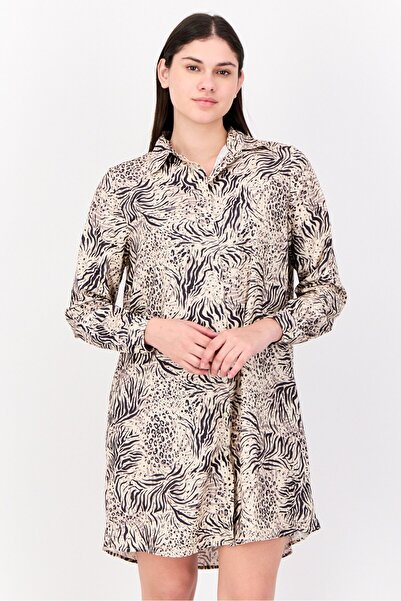 Bebe Women Allover Print Shirt Dress, Multicolor