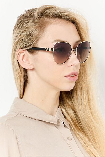 Guess Women GF6172 Round Sunglasses, Black