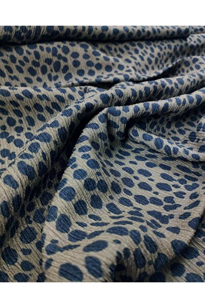 Kumaş Parça جيرسي كاكي مع لف أسود منقوش (العرض 150 سم × الطول 230 سم)