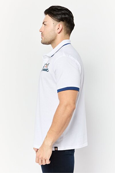 PAUL FRANK Men Regular Fit Brand Logo Short Sleeves Polo Shirt, White