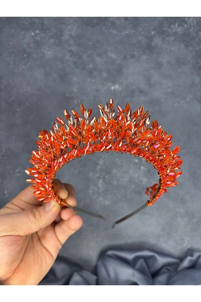 Hayalperest boncuk River Beaded Bridal Henna Crown Hair Accessory