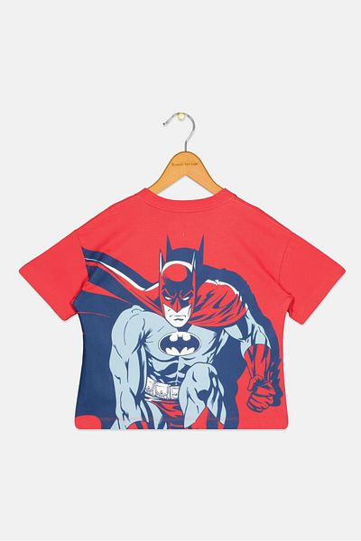 GAP X Dc Toddlers Boy Crew Neck Short Sleeve Graphic Print T-shirt, Red