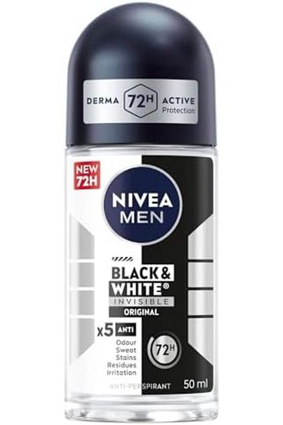 Nivea Men NIVEA - Black & White Invisible Original Anti-Perspirant Roll-On Deodorant for Men, 50ml