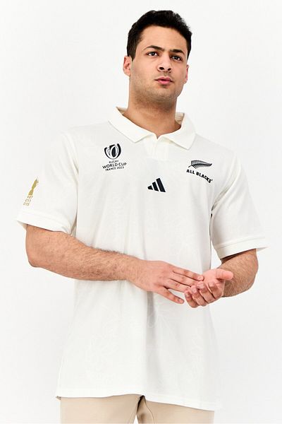 adidas x All Blacks Men Sportswear Fit Short Sleeves Rugby Jersey, White