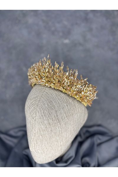 Hayalperest boncuk Elisa Design Beaded Bridal Henna Crown Hair Accessory