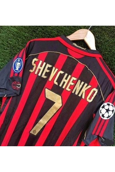 Lion Spor SHEVCHENKO Προσαρμοσμένο Σχέδιο Νοσταλγία Μαύρο Κόκκινο Χρώμα Κοντό μανίκι Nostalgia Jersey CUSTOM