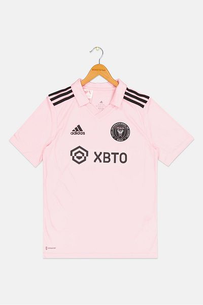 adidas Kids Girl Short Sleeve Training Inter Miami Jersey, Pink
