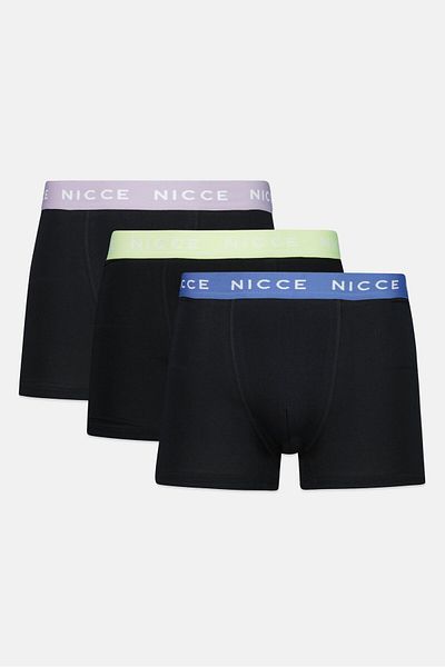 Nicce Men 3 Pieces Brand Logo Boxer Briefs, Black