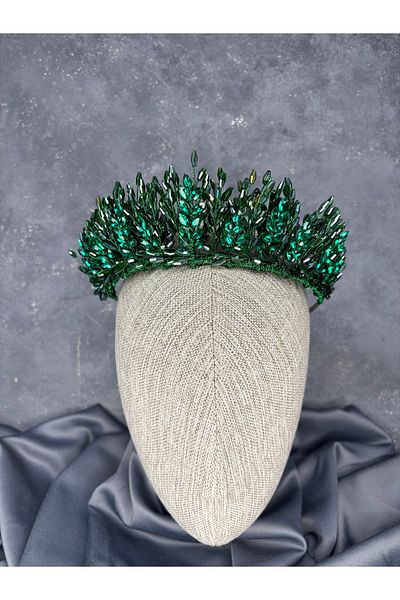 Hayalperest boncuk Elisa Design Beaded Bridal Henna Crown Hair Accessory