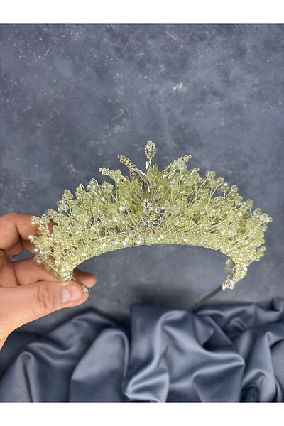 Hayalperest boncuk Livan Beaded Bridal Henna Crown Hair Accessory