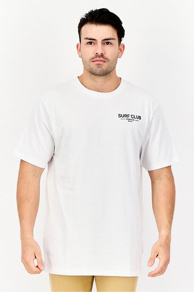 Threadbare Men Crew Neck Short Sleeve Graphic Print T-shirt, White