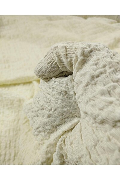 Kumaş Parça جيرسي وافل كريمي اللون (العرض 130 سم × الطول 250 سم)