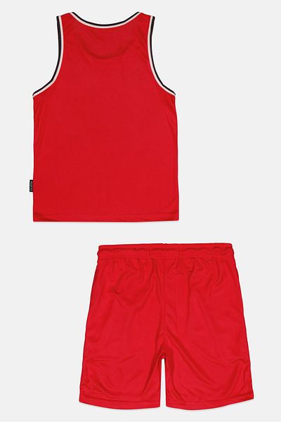 Brooklyn Kids Boy 2 Pcs Cycling Jersey Shirt And Shorts Set, Red