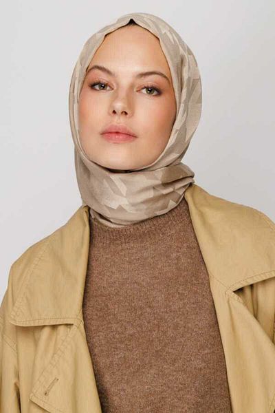 sevateks Houndstooth Pattern Silky Jacquard Shawl