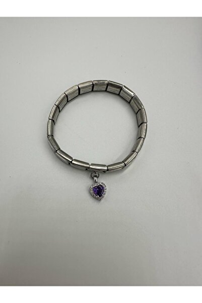 Lav Aksesuar قلب سوليتير سوار الصلب الإيطالي