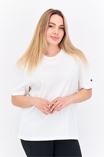 Champion تي شيرت رياضي مناسب للتدريب للنساء، باللون الأبيض