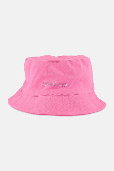 Bebe Women Brand Logo Bucket Hat, Pink