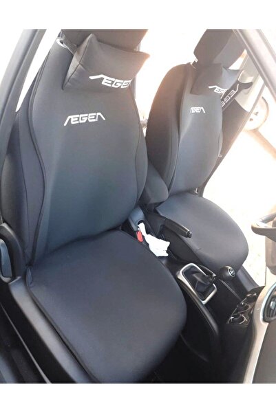 STİLİX GARAGE FİAT EGEA Nakışlı Ön İkili Oto Koltuk Minderi 2 Adet Boyun Yastığı 2 Adet Kemer Pedi SİYAH