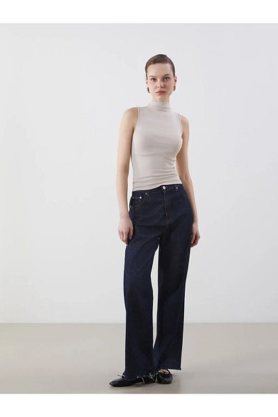 LC Waikiki Lcwaikiki Classic Gray Stand Collar Women's Bodysuit