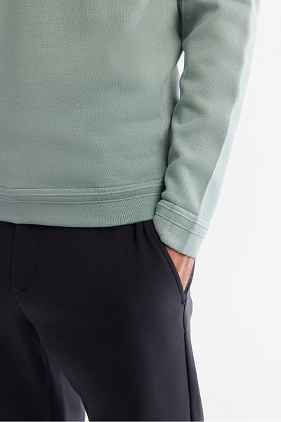 Avva Ανδρικό πλεκτό πουλόβερ Nile Green High Crew Neck Rayon Knit A42y5001