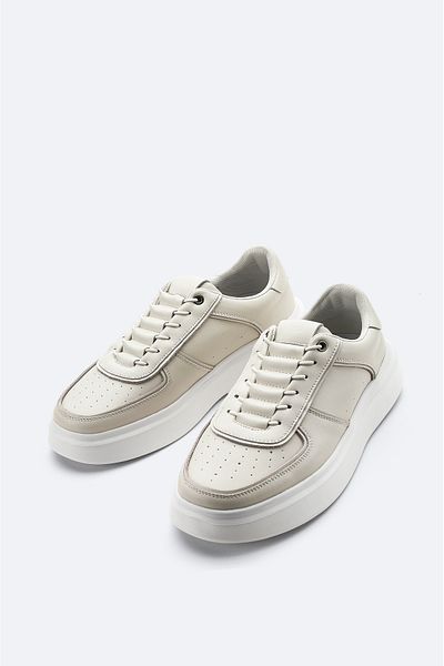 Avva Ανδρικά Λευκά 100% Δερμάτινα Παπούτσια Casual A42y8013