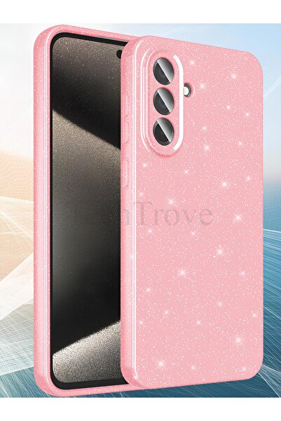 Hatreds Samsung Galaxy A36 Kılıf Kamera Korumalı Parlak Simli Lüks Kapak - Pembe