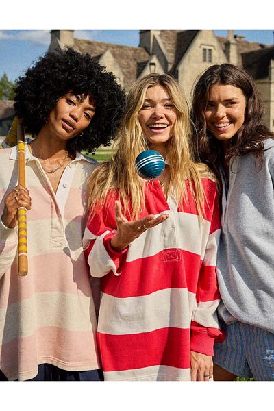AMERICAN EAGLE Aerie Prep Rally Rugby Sweatshirt