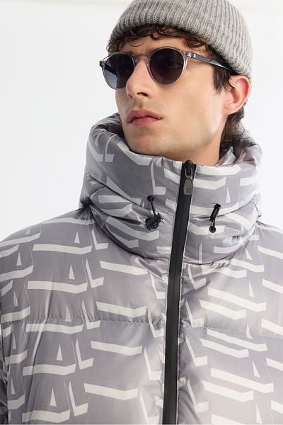 Avva Men's Gray Inflatable Ski Coat - Hood, Water Repellent, Windproof, -20 Degree Resistant A42Y6