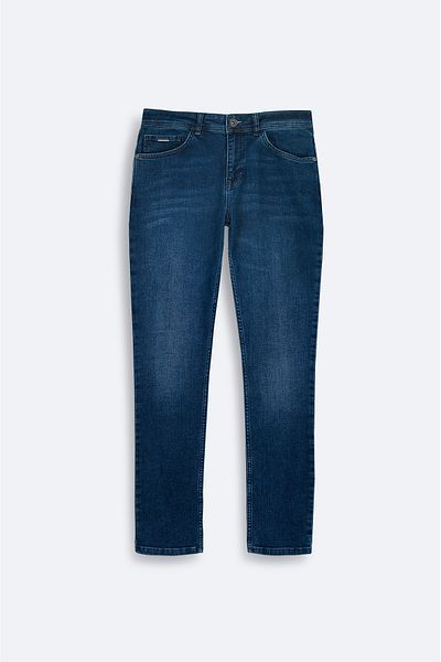 Avva Ανδρικό ελαστικό τζιν παντελόνι Navy Blue Antique που πλένεται A42Y3519