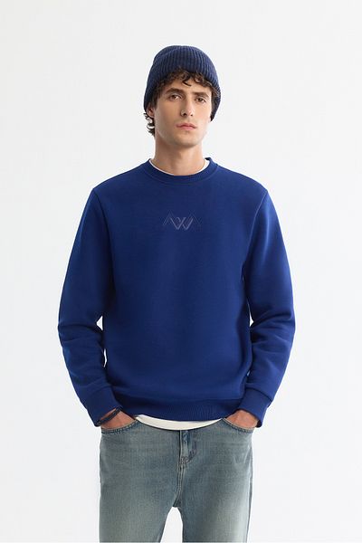 Avva Ανδρικό φούτερ Saks Crew με λαιμόκοψη με 3 κλωστές B 001033
