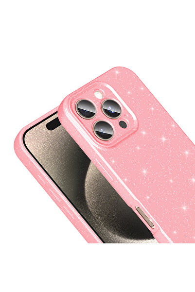 Hatreds Samsung Galaxy A36 Kılıf Kamera Korumalı Parlak Simli Lüks Kapak - Pembe