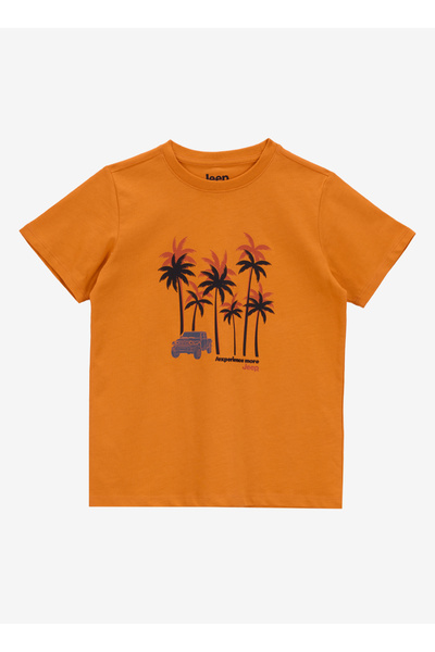 Jeep Baskılı Turuncu Erkek Çocuk T-Shirt J5SB-TST7764
