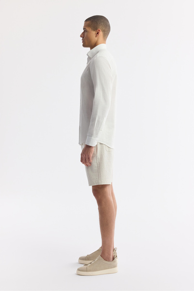 Avva Erkek Beyaz Düğmeli Yaka Kolay Ütülenir Pamuklu Regular Fit Gömlek A51Y2130