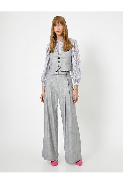 Koton Wide Cut Trousers with Chain Detail