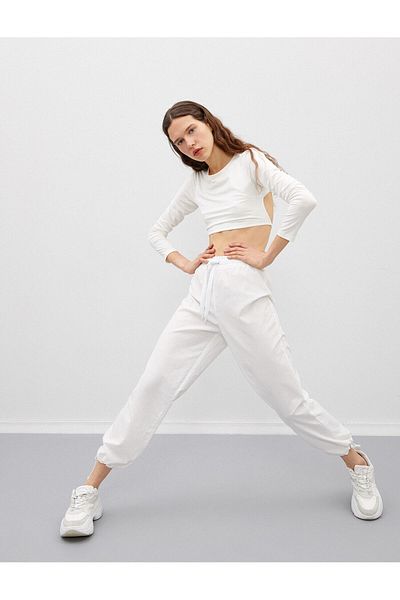 Koton Pantaloni de jogging cu talie înaltă, cu buzunare în talie
