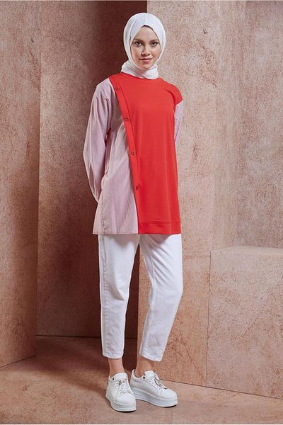 Alvina 44751 Model Garnished Tunic Tracksuit