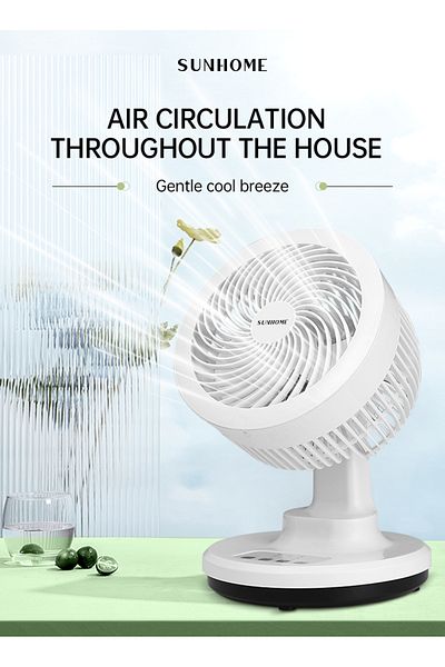 Sunhome Air Circulation Fan With Remote Control Copper Motor White