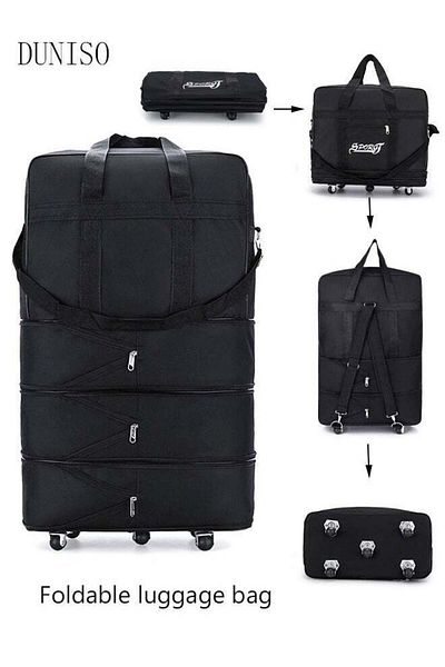 Generic DUNISO Expandable Foldable Luggage Bag Suitcase Collapsible Rolling Travel Luggage Bag Duffel Bag fo