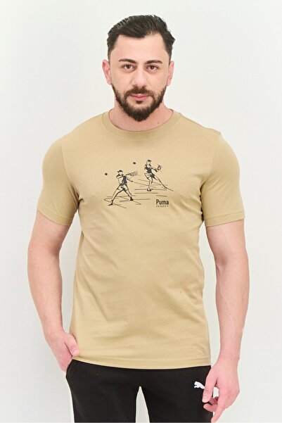 Puma Men Sportswear Fit Short Sleeves Outdoor T-Shirt, Tan