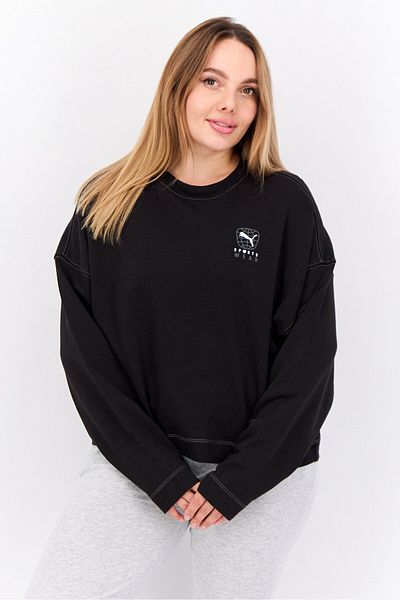 Puma Women Sportswear Fit Long Sleeves Outdoor Sweatshirt, Black