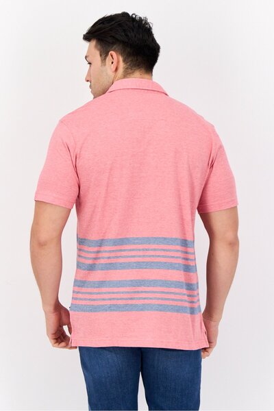 Nautica Men Regular Fit Embroidered Logo Short Sleeves Casual Shirt, Pink