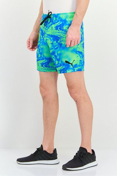 Puma Men Sportswear Fit Brand Logo Board Shorts, Blue/Green